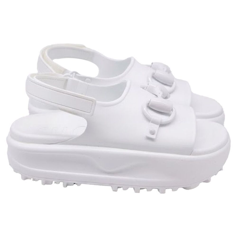 Gucci Horsebit Platform Sandals in White Rubber